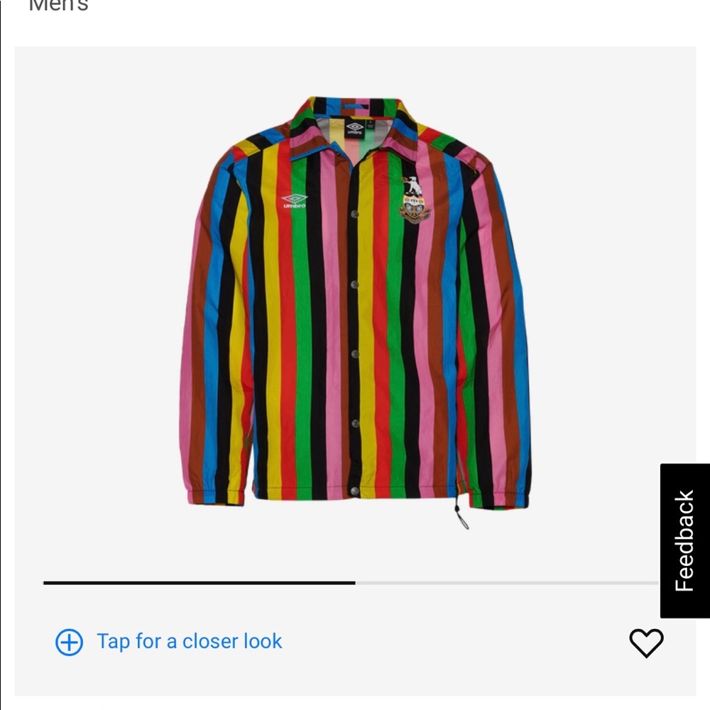 NWT Umbro Croquet Striped Coaches Jacket